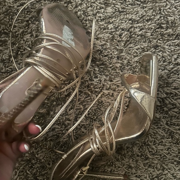 SCHUTZ Metallic Strappy Heels - Picture 2 of 3